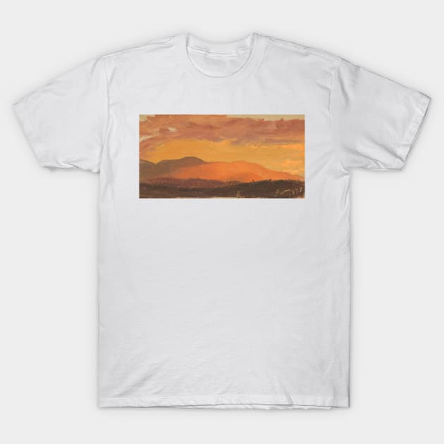Sunset, Hudson Valley by Frederic Edwin Church T-Shirt by Classic Art Stall